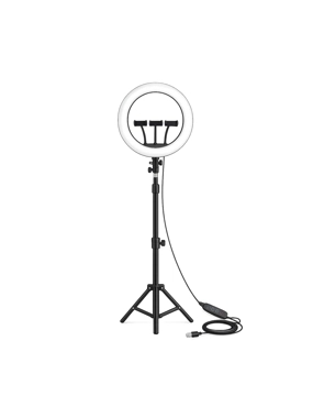 18-inch Ring Light with 3 Phone Holders - Black