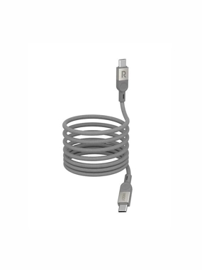 RAVPOWER 1.2m 100W 2-output Type-C fabric cable, cut-resistant, magnetic - Gray