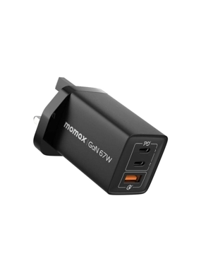 MOMAX ONEPLUG 3-Outlet 67W Wall Plug - Black