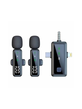 DENX DX907 Smart Wireless Microphone Set (2-Pack, 3.1mm) - Black