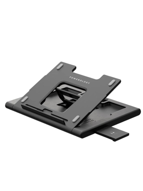 POWEROLOGY Laptop Stand with Smart Charging Pad and Wireless Charger - Black