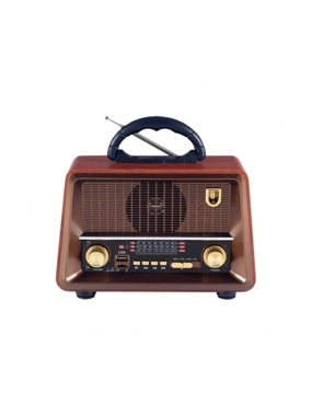 DENX DX2440 Portable Rechargeable Radio with Remote - Wooden