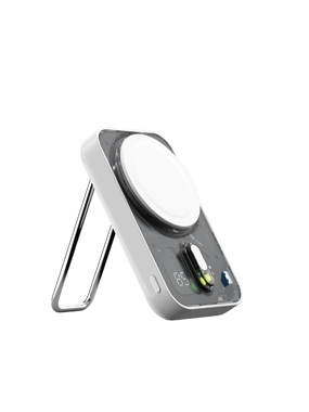 MOMAX 10,000 mAh MagSafe 15W Power Bank with Stand - Transparent White