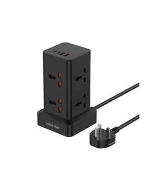 GREEN Lion 8-Outlet Power Strip, 2500W, 2m Length - Black