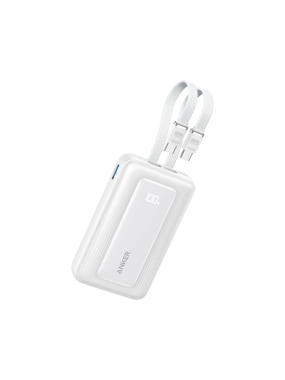 ANKER 10,000mAh Portable Battery with 2 Built-in Type-C Cables, 35W Speed - White
