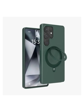 LEVELO MagSafe Silicone Protective Case with 360 Degree Grip, IRIS PRO Edition - S25 Ultra Olive