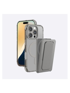 Amazing Things OMNI Edition Shockproof Transparent MagSafe Protective Case with Grip and Stand - Titanium