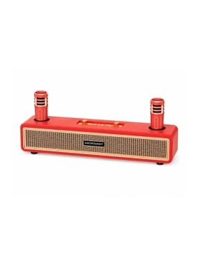 MICRODIGT MD671PS Classic Design Speaker with 2 Wireless Microphones - Orange
