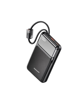 PROMASS PM-21425 Slim 10V Portable Battery with Built-in Cable - Black