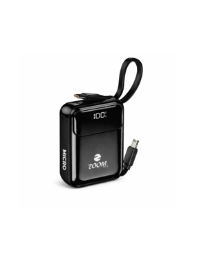 Zoom Plus 10,000mAh portable battery with built-in Lightning and Type-C cables (micro version)