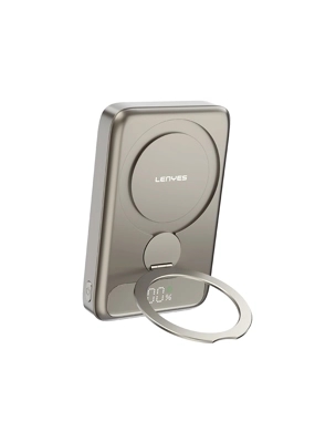LENYES 10,000 mAh MagSafe Portable Battery with Stand, PW1012D Edition - Gold