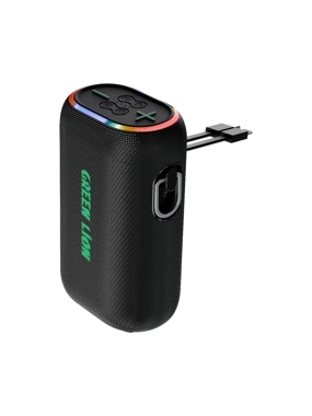 GREEN Lion WAUE 20 Portable Speaker with Built-in 10,000mAh Battery and Cables - Black