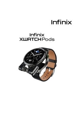 Infinix XWATCH Pods Smartwatch with Built-in Wireless Earbuds - Black