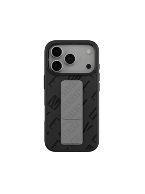 LEVELO MORPHIX VALLO Leather Protective Case with Grip and Stand - Black/Gray