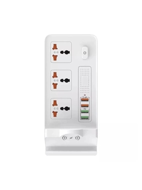 ZOOM PLUS Smart Home Extension Cord with 3 Electrical Outlets, 3000W, 2m Length - White