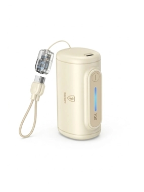 SPON 10,000mAh Super Mini Portable Battery with Built-in Cable, 22.5W Speed, Model 110021 - White