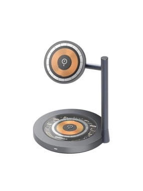 MOMAX Q.MAG DUAL 2 Charging Dock for Mobile Phone and Headphones - Gray