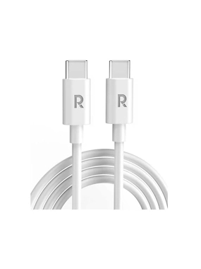 RAVPOWER 60W 1m Double Rubber Type-C Dual Output Cable - White