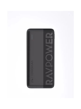 RAVPOWER 10,000mAh Slim Portable Battery with 3 Charging Ports - Black