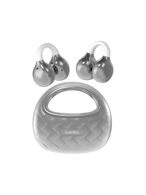 Soudtec VOGUE Edition Wireless Earphones with Case Design - Silver
