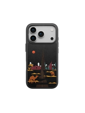 LEVELO VALLO Shockproof Protective Case - Dubai Embroidery Black for iPhone 17 Pro
