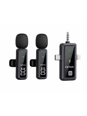 DENX DX907 Smart Wireless Microphone Set (2-Pack, 3.1mm) - Black