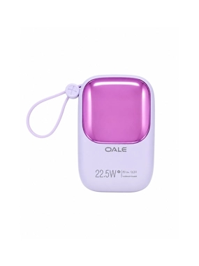 OALE 10,000mAh Portable Battery with Built-in Cables - Purple