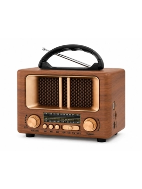 NNS NS-8108BT Portable Radio with Wooden Design