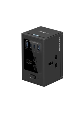 PORODO 2m 2500W 4-outlet power strip - Black