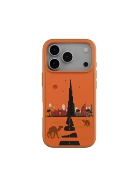 LEVELO VALLO Shockproof Protective Case - Dubai Embroidery Orange for iPhone 17 Pro Max