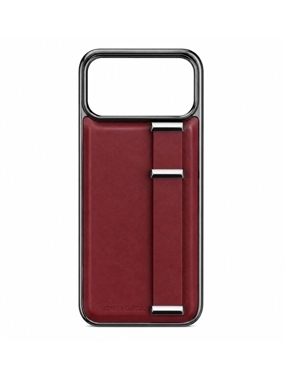 NJOYNY NY-Rafi Leather Protective Case with Grip - Burgundy