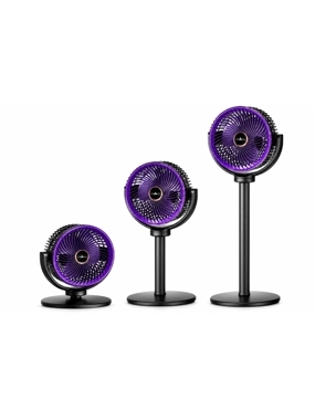 Cooling fan with 5 speed settings and 3 height adjustments.