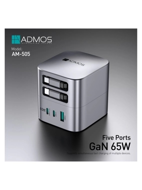ADMOS AM-505 65W Charging Dock, 1.5m Length - Gray