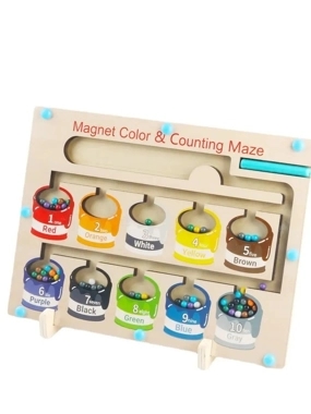 Magnetic color wooden maze