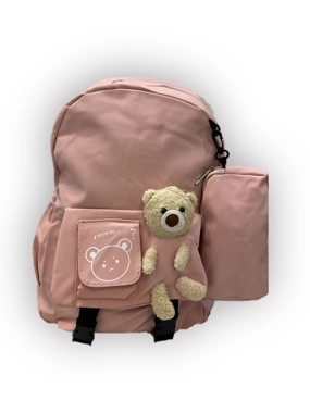 School backpack with a bear design