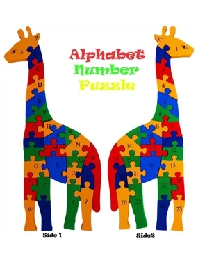 20- Wooden Snake Educational Puzzle – Letters & Numbers