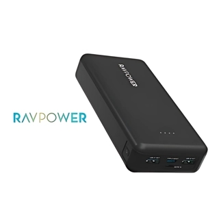 RAVPower Pioneer 20000mAh 15W Dual USB, Type-C, and Micro USB Ports