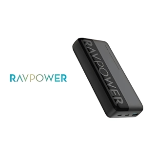 RAVPower 20W 20000mAh Dual USB Type-C Power Bank with LED Display - Black