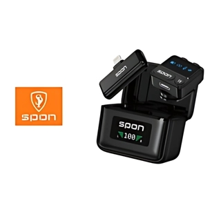Interview microphone with Type-C input and iPhone input, one or wireless microphones from Spoon