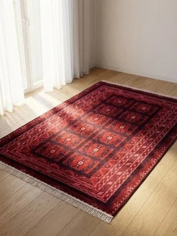Simple Pik Red carpet from Segadty, Set of 4 outdoor rugs, Soft and lightweight ...